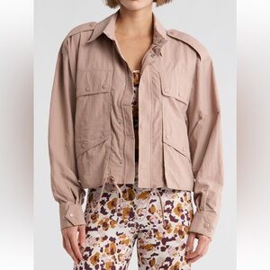 FAITH CONNEXION Vanessa Cropped Utility Nylon Jacket Fawn Size S/M